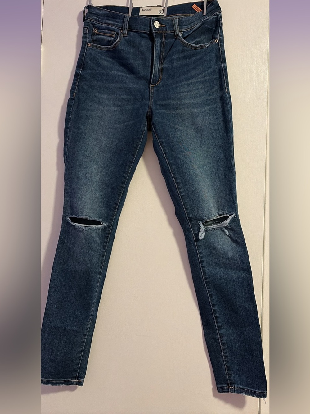 Garage Dark Blue Ripped Women's Skinny Jeans